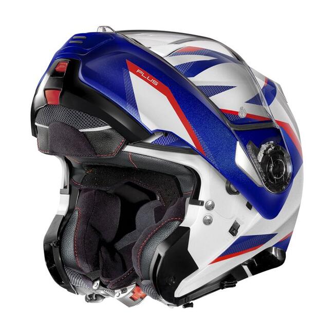 Casco Modulare N100-5 P Overland N-com 035 Metal White Red Blue Nolan